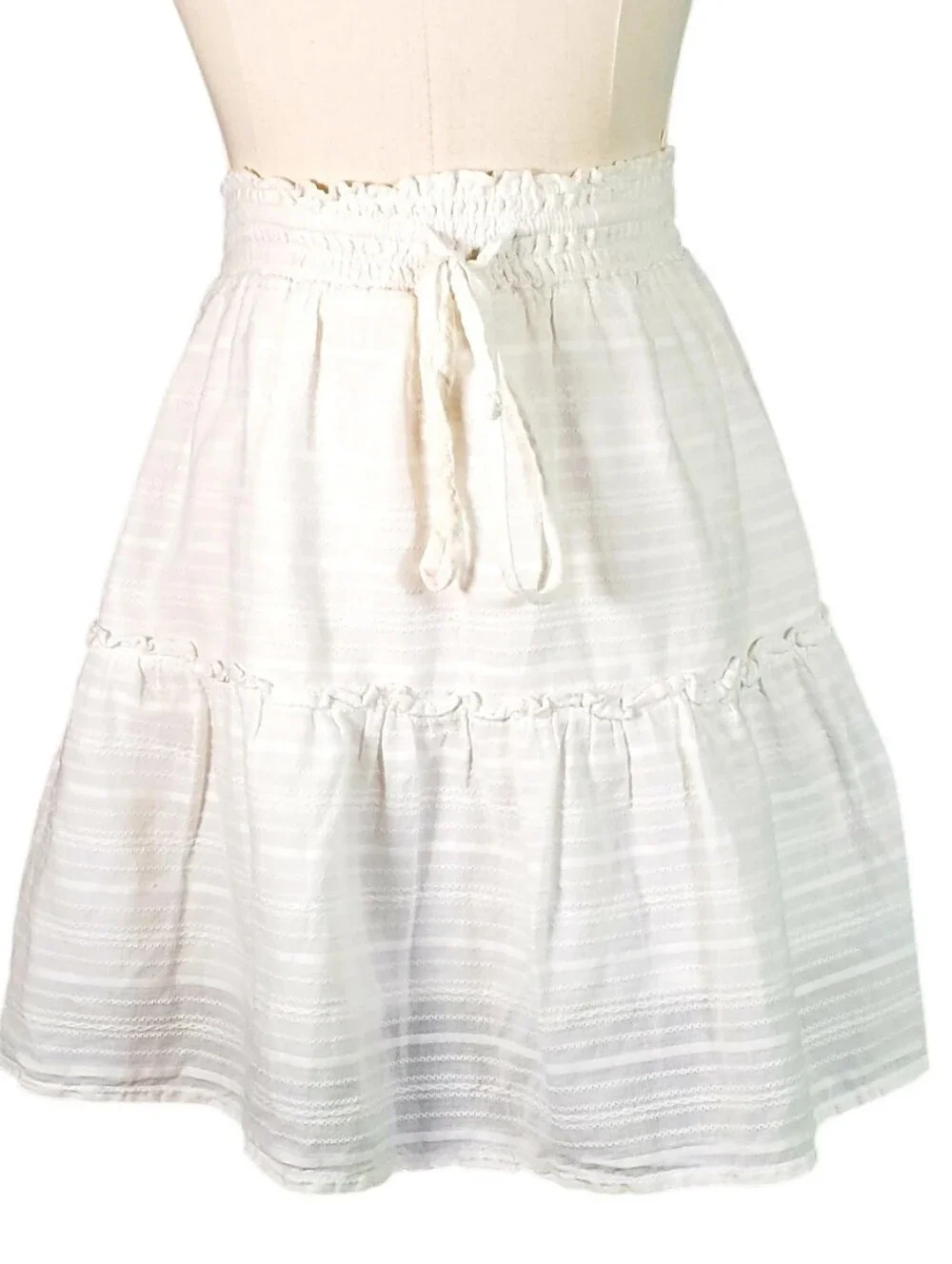 Mini Skirt Duo American Eagle Outfitters White Tiered Lace Aqua Lace Ruffle Hem